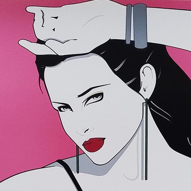 1990s stunning original graphic poster by the legendary patrick nagel, showcasing his signature minimalist style that...