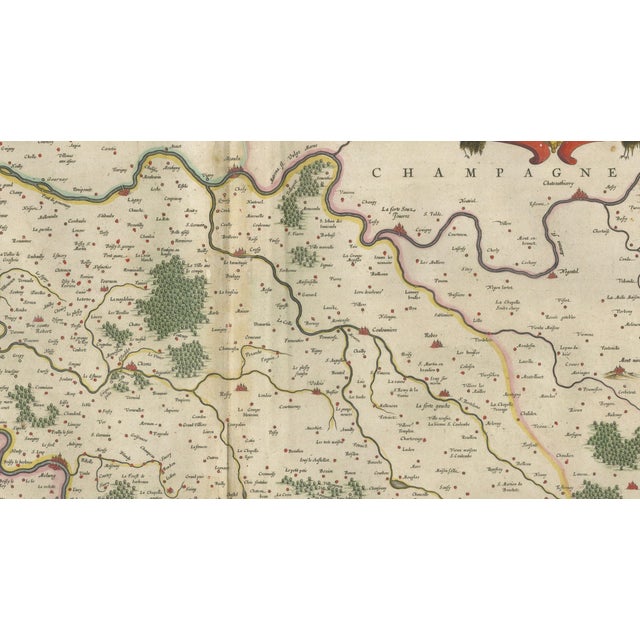 Antique Map of Brie and Champagne Paris Region by Blaeu, France, 1642 For Sale - Image 10 of 11