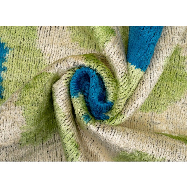 Textile Handmade Ikat Silk Velvet Pillow With Premium Down Feather Insert by Canvello For Sale - Image 7 of 7