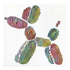 Dog Balloon Iconic Forever - Minimalist Abstract 3d Textural Colorful Painting Original Artwork by Virginie Schroeder