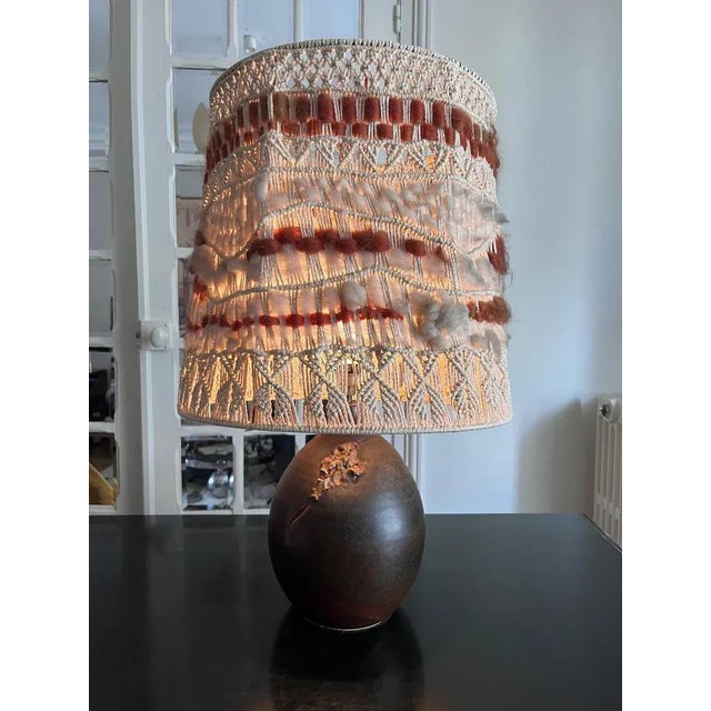 Textile Large Brutalist Table Lamp For Sale - Image 7 of 12