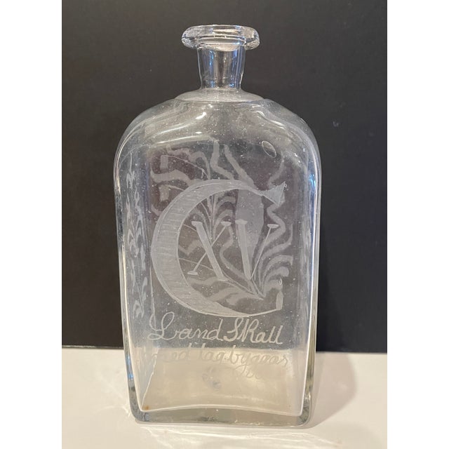 Antique clear glass decanter from the 1859-1872 reign of King Charles XV of Sweden who was concurrently Charles IV of...