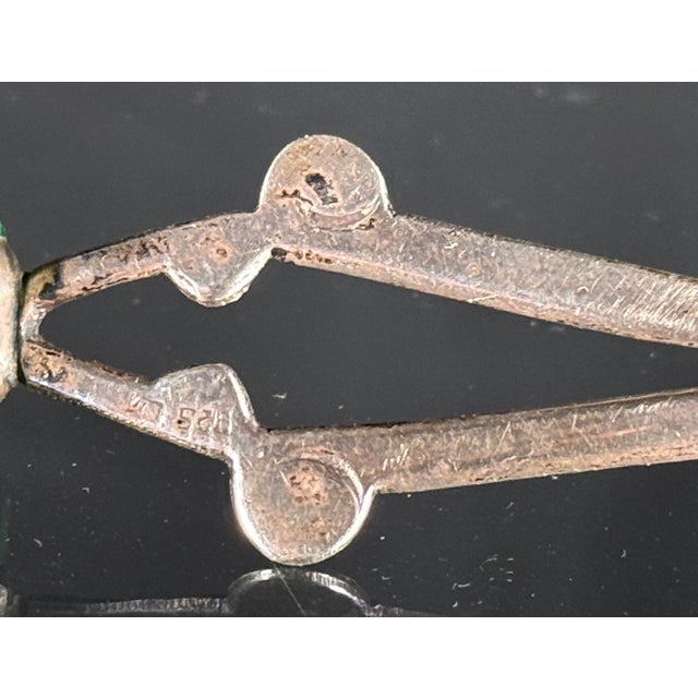 Dark Green Vintage Mexican Modernist Sterling Silver and Green Onyx Letter Opener, Mexico, 925 For Sale - Image 8 of 8