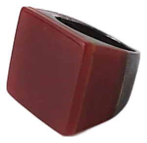 Modernist Ring Bakelite and Sterling Silver, Size 6