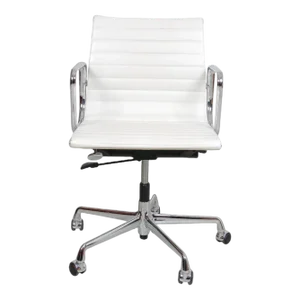 White Leather Ea-117 Office Chair by Charles Eames for Vitra, 2000s