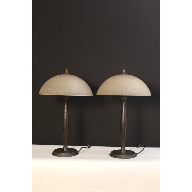 Early 20th Century Oscar Bruno Bach Influence Arts & Craft Lamps - a Pair For Sale In Miami - Image 6 of 14