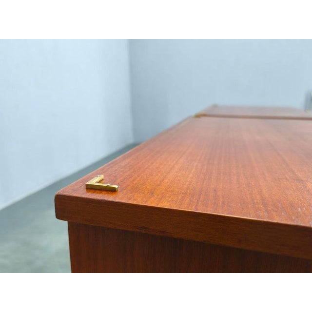 Mid-Century Modern Czech Nightstands with Glass Tops, 1960s, Set of 2 For Sale - Image 16 of 18