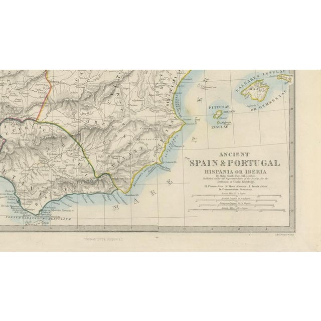 Antique Map of Spain and Portugal, 1850 For Sale - Image 4 of 10