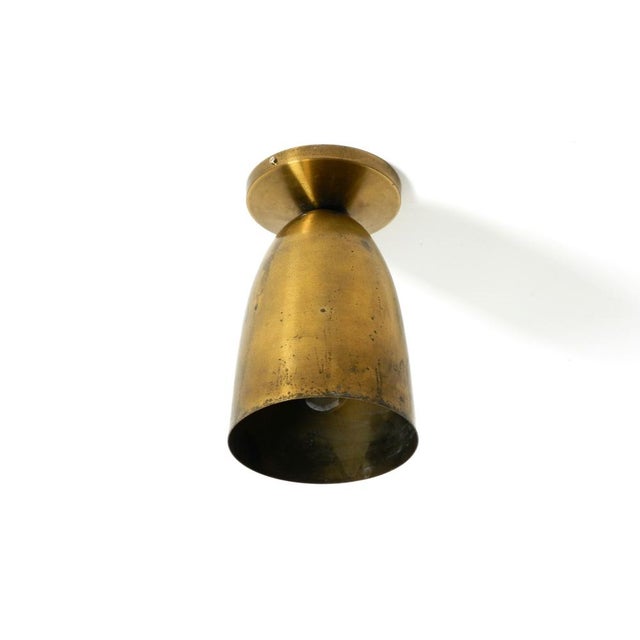 Large Mid-Century Modern Brass Ceiling Lamp, 1950s For Sale - Image 4 of 16