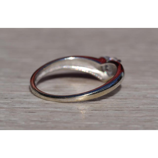 The Hahira: Ladies 14K White Gold Engagement Ring set with Heart Shaped Cubic Zirconia For Sale In Philadelphia - Image 6 of 10