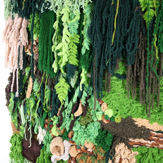 Large Vegetal Tapestry in Wool For Sale - Image 16 of 18