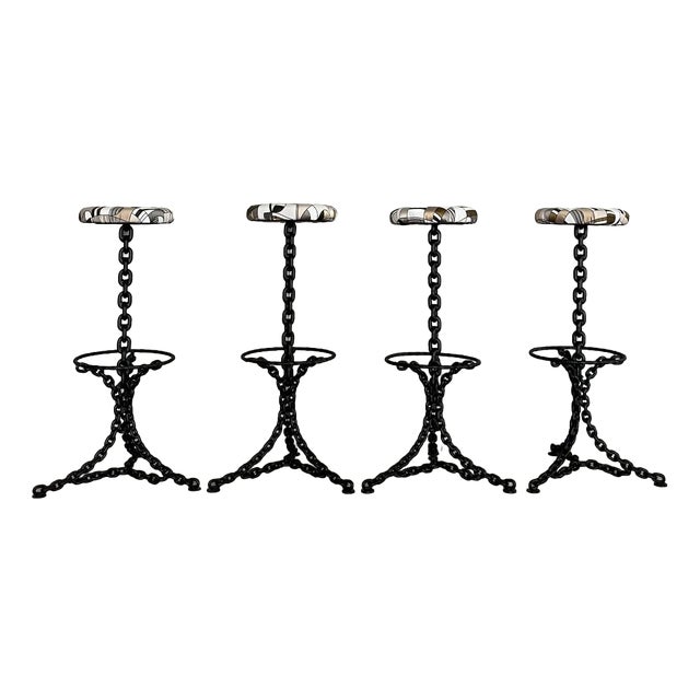 Chain Bar Stools, Set of 4 For Sale