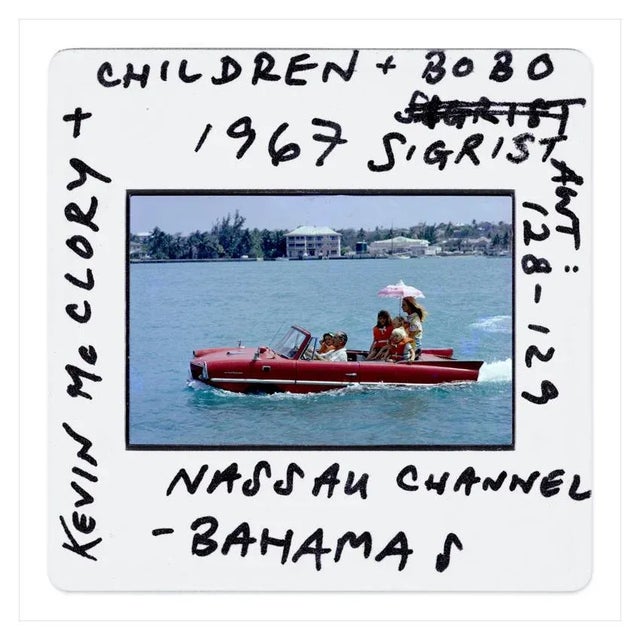 Sea Drive Slide 1961 Slide of a photograph showing Film producer Kevin McClory takes his wife Bobo Sigrist and their...