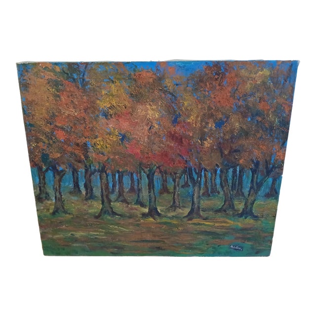 Vintage Landscape Oil Painting on Canvas Signed by Artist For Sale