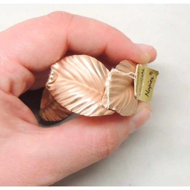 Modern Vintage Signed Napier Overlapping Leaves Cuff Bracelet, 1982 For Sale - Image 3 of 8