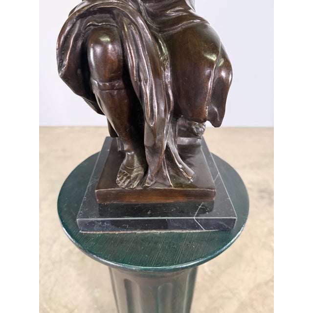 Grand Tour Bronze Sculpture of Bearded Moses Philosopher, on Marble - 16” H For Sale - Image 4 of 14