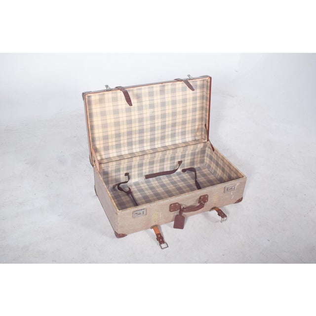 1950s Mid-Century Modern Travelling Bag with Leather, 1950s For Sale - Image 5 of 13