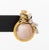 Contemporary Two-Tone Gold, Diamond, and Pearl Earrings For Sale - Image 3 of 7