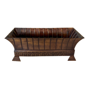 Brass Footed Trough Planter With Greek Key Detail