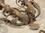 Late 20th Century Set of Four Vintage French 3-Arm Iron and Tole Sconces, Distressed Gilt Finish For Sale - Image 5 of 18