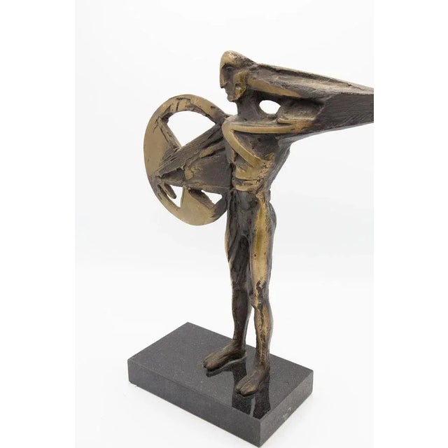 Italian Futurist Artist, Man and Shield, 1925, Bronze For Sale - Image 6 of 10