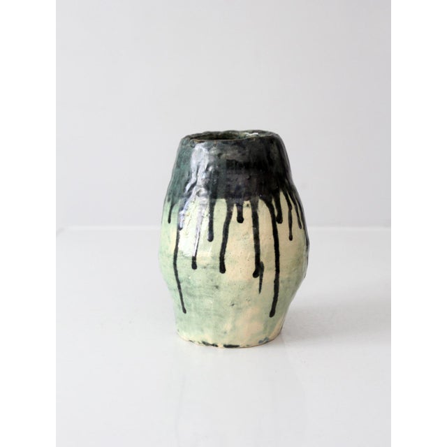 Mid 20th Century Vintage Handmade Studio Pottery Vase For Sale - Image 5 of 14
