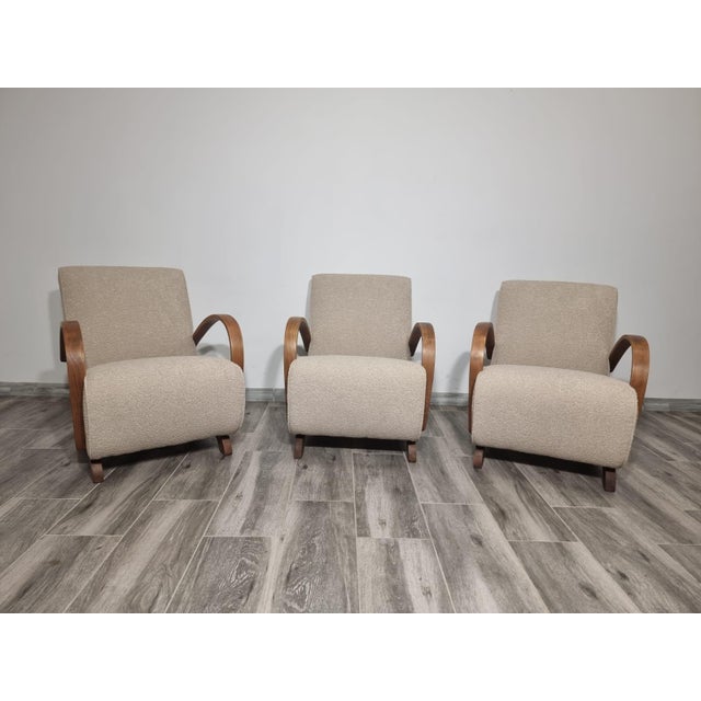 Lounge Chairs by Jindrich Halabala, 1940s, Set of 3 For Sale - Image 14 of 18