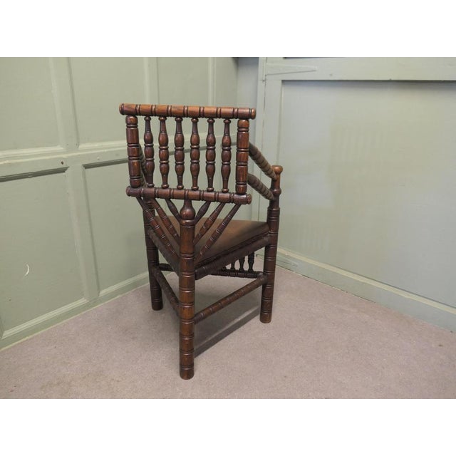 19th Century Oak Turners Chair, 1850 For Sale - Image 6 of 7