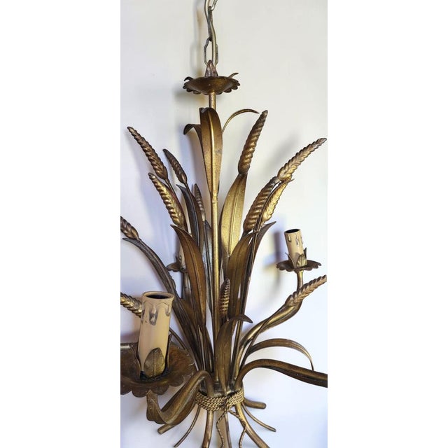 Hollywood Regency Gilt Metal Pendant Light from Hans Kögl, 1970s For Sale - Image 11 of 14