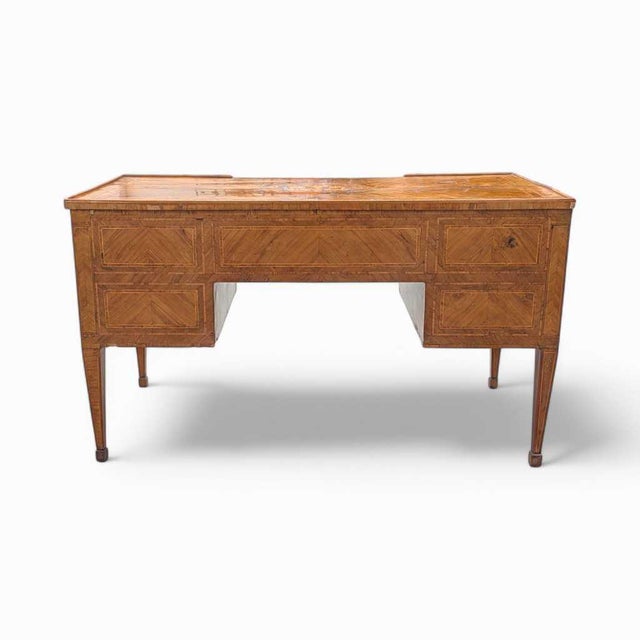 Antique Desk – Lombardy Louis XVI Era Desk, Vintage Writing Table, Elegant Office Furniture, 18th Century Desk For Sale - Image 4 of 18
