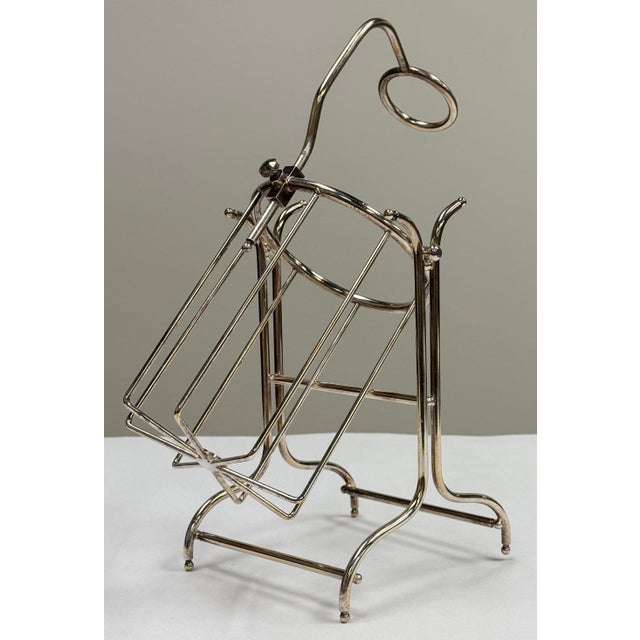 Vintage Silver-Plated Wine Bottle Caddy For Sale - Image 4 of 8