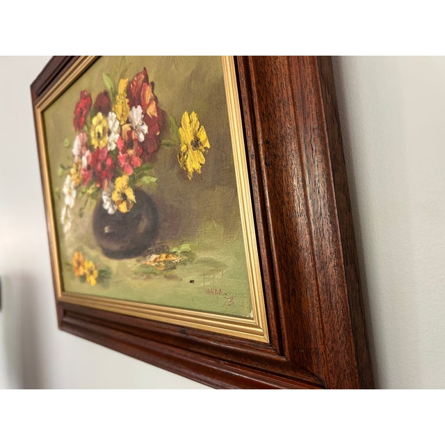 Monet Vintage Original Oil Painting - Mixed Bouquet - Signed and Dated 1973 For Sale - Image 4 of 8