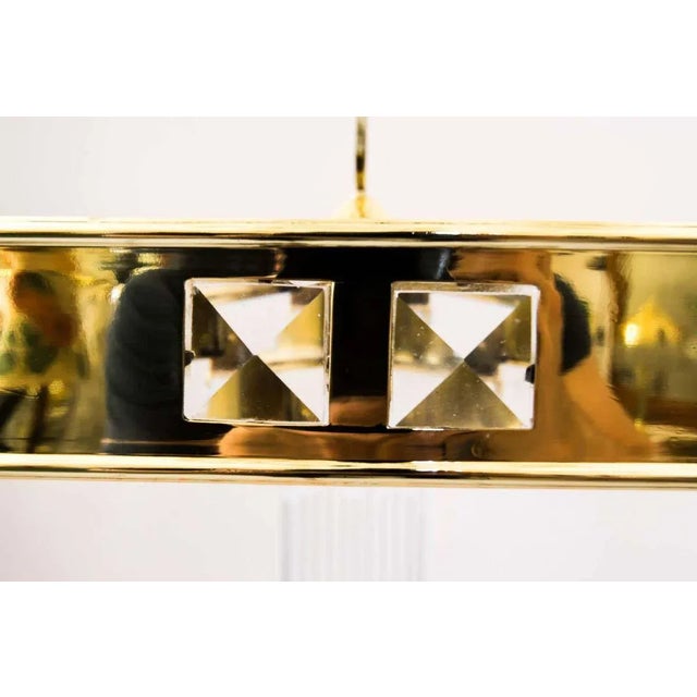 Gold Big Art Nouveau Hammered Chandelier with Glass Sticks For Sale - Image 8 of 9