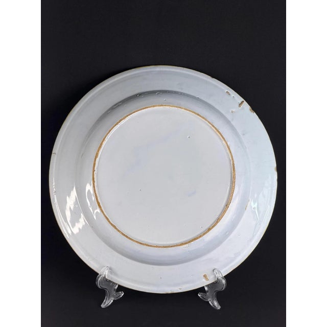 Ceramic Large Delft Blue Faience Wall Plate, Netherlands, 1820 For Sale - Image 7 of 9
