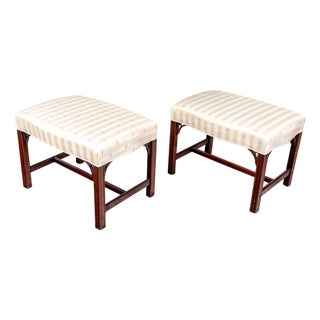Vintage Southwood Chippendale Style Mahogany Stools - A Pair For Sale