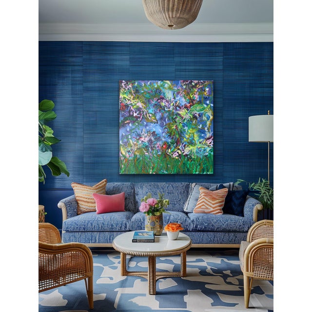 Exuberant Guests Original Abstract Oil Painting by Lisa Finlayson For Sale - Image 12 of 15