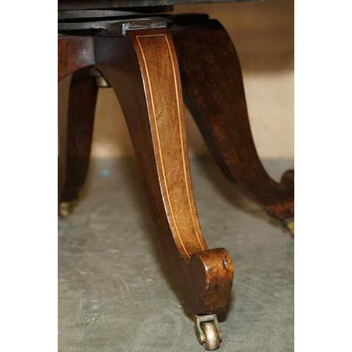 Antique Victorian Brown Leather Captain's Chair by Cornelius V. Smith, 1885 For Sale - Image 14 of 18