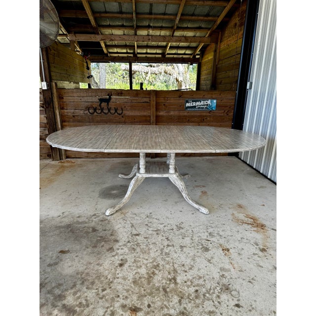 Rustic Modern History Home Custom Round to Oval Extension Dining Table For Sale - Image 3 of 11