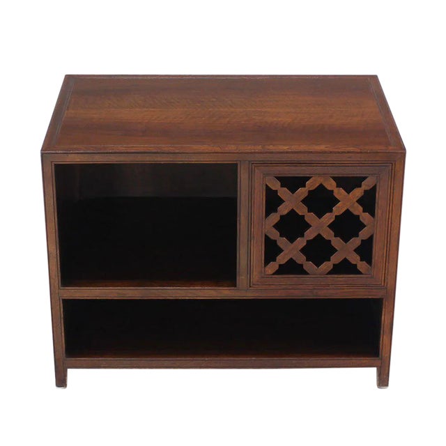 Brown Vintage Mid Century Baker Walnut End Table Stand Accent Side Table For Sale - Image 8 of 8