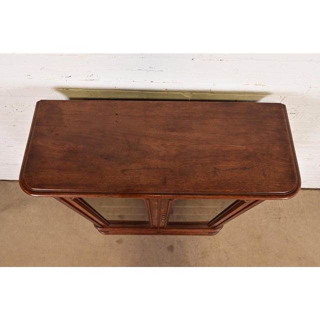 Herter Brothers Style Antique Victorian Burled Walnut Glass Front Bookcase, Circa 1880s For Sale - Image 9 of 12