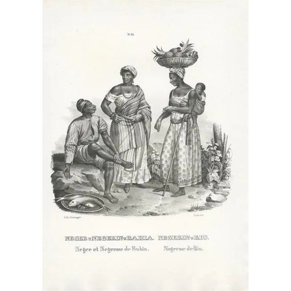 Honegger, Natives of Bahia and Rio, 1845, Paper For Sale