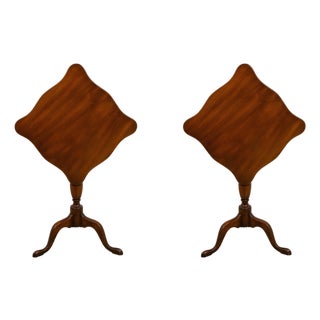 Pair Kittinger Colonial Williamsburg Cw-20 Tilt Top Tables For Sale