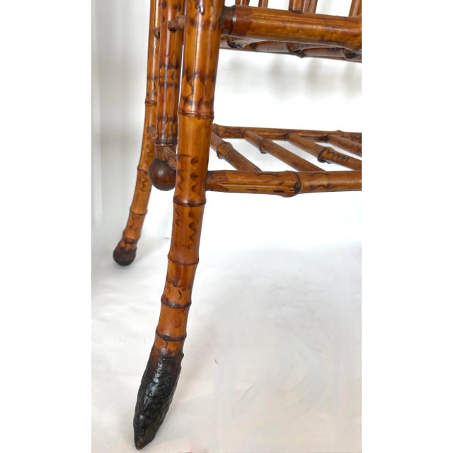 Cinnamon English Tortoiseshell Root Bamboo Magazine Holder, c.1900 For Sale - Image 8 of 11