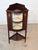 Agorgeous edwardian bow front corner cabinet features intricate inlay work in satinwood embedded into main mahogany...