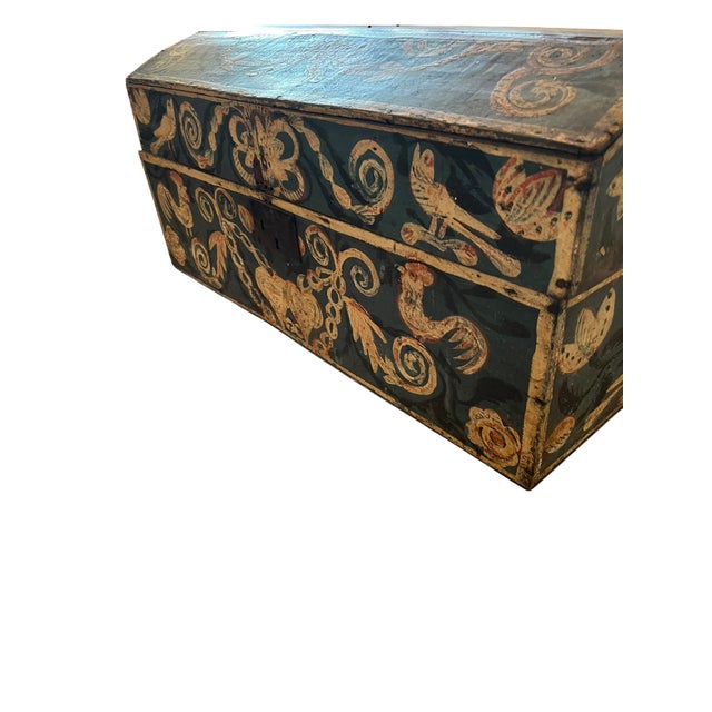 Large French marriage chest, a substantial antique storage piece with strong presence and warm aged character. The form...