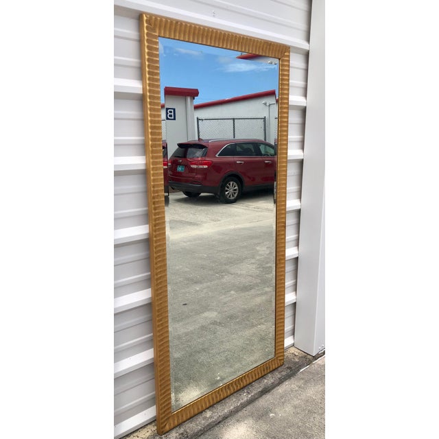 Large Vintage Beveled Gold Solid Wood Full Length Mirror For Sale - Image 11 of 12
