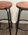 2020s Handcrafted Cherry Wood Bar Stools Barstools Chairs With Hammered Bronze Finish — A Pair For Sale - Image 5 of 7