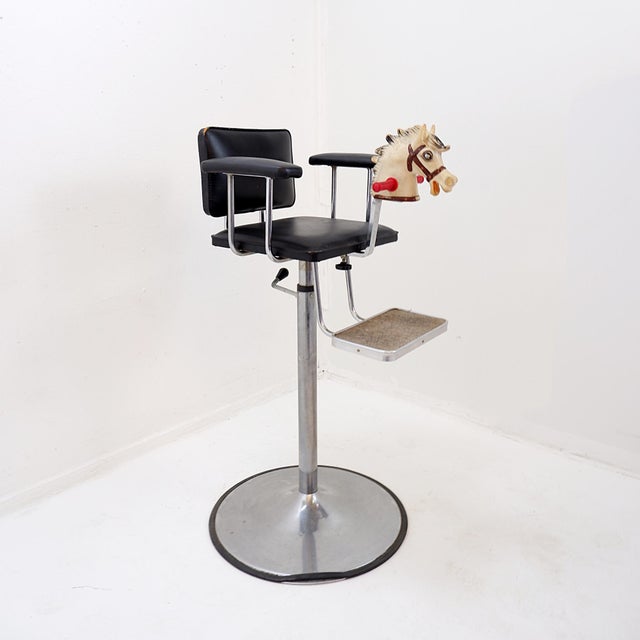 Metal Vintage Children's Hairdresser or Barber Chair from Cavallino, 1950s For Sale - Image 7 of 18