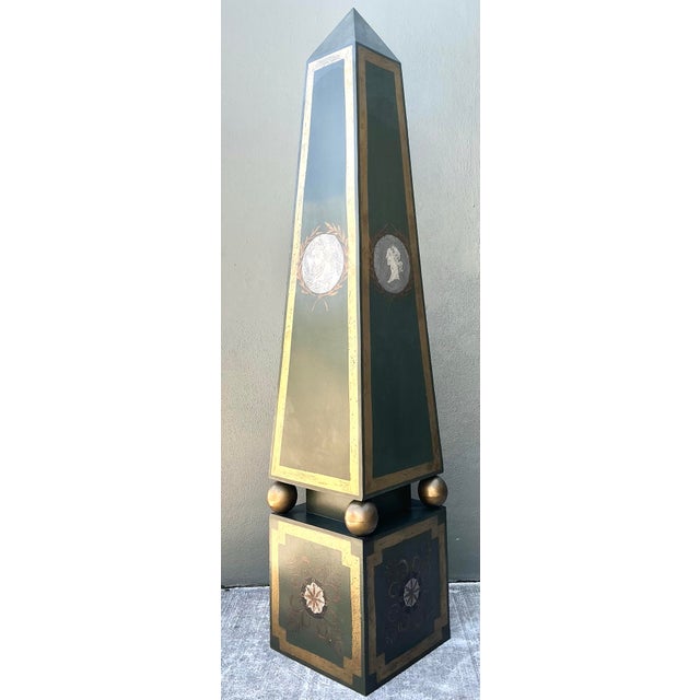 Dark Green Vintage Italian Renzo Mongiardino Hand Painted Tole Etagere For Sale - Image 8 of 12