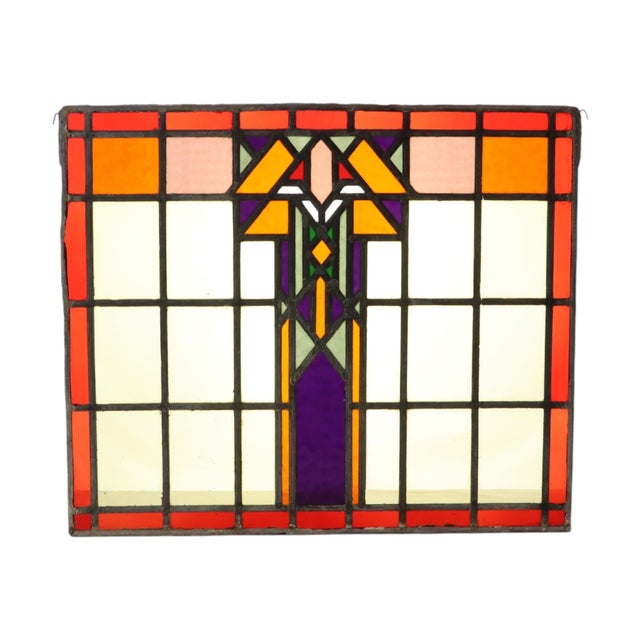 1930s Art Deco Amsterdam School Stained Glass Window, 1930s For Sale - Image 5 of 16